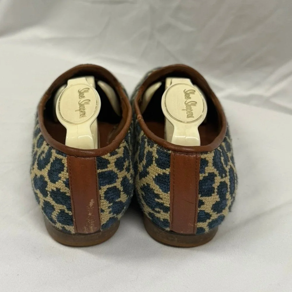 Zalo Vintage Women's Sz 6 Needlepoint Cheetah Print Flat Loafers